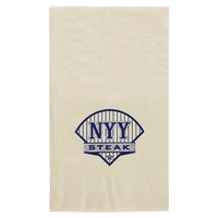 Vanilla 3-ply coin edge embossed dinner napkins. 1/8 fold 4 1/4"... from ASI...