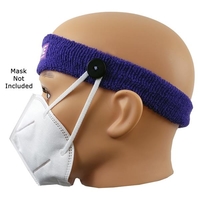 Headband made of cotton/polyester terry with 3/4" button on each side.......