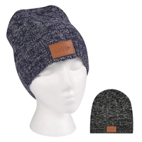100% acrylic one-size-fits-all beanie in black or navy blue with a... from...