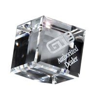 3" x 3" cube award that's made of optic crystal... from ASI 61125 Hit...