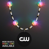 Multicolor Light Beads Necklace with Medallion; Imprint Pricing... from ASI...