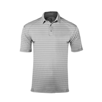 Polo shirt with tonal stripes knitted into fabric creating textured...
