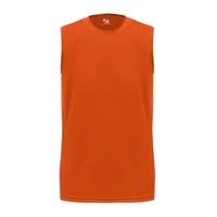 Sleeveless tee with paneled shoulder for maximum movement, double-needle hem,...