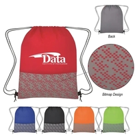 Drawstring backpack made of 210 denier polyester with a bitmap design.......