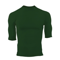 Pro compression 1/2 sleeve crew. Stretch body fit, double-needle hem,...