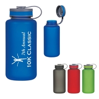 32 oz. sports bottle with rubberized finished and self-attached screw-on,...