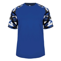 Camo sport tee with sublimated shoulder panels and sleeves, Badger sport......