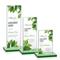 The full-color VividPrint™ Heathrow Award stands upright on an elegant...