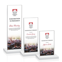 The full-color VividPrint™ Heathrow Award stands upright on an elegant...