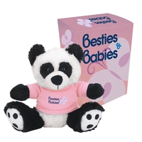 6" plush big paw panda with imprinted shirt and gift box... from ASI 61125...