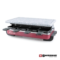 Red enamelled steel base with 8 raclette dishes - non-stick coating.... from...