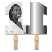 Sandwich style hand fan printed with the number one - ... from ASI 93520...