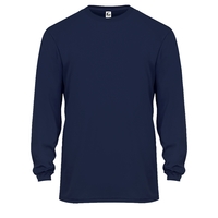 Long sleeve youth t-shirt with double-needle hem, Self-fabric collar and...