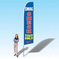 Advertising banner flag package with 15 foot pole, cars/auto themed...