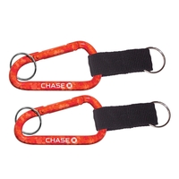 Red Camouflage Carabiner with Strap and Split Ring