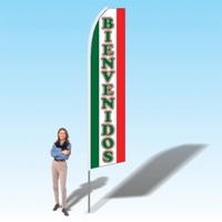 Advertising banner flag package with 15 foot pole, welcome themed printed......