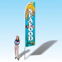 Advertising banner flag package with 15 foot pole, food/restaurant themed...