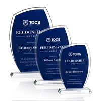 This spectacular Starfire Crystal award features a curved beveled top and......