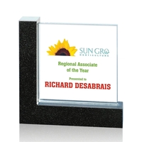 Aqua shaped square starfire recognition award on granite base, 6" x... from...