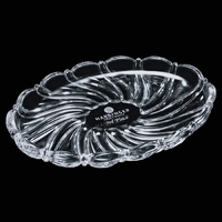 Elegant deep cut platter with scalloped edges with engraving area in... from...