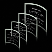 Beautiful square jade glass crescent award.... from ASI 84592 St Regis Group...