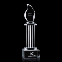 Beautiful optical crystal award topped with an optical flame... from ASI...