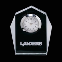 Optical crystal desk clock with chrome face.... from ASI 84592 St Regis Group