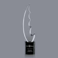 Optical crystal award with frosted finish and black base, 11.75" x... from...