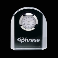 Optical crystal arched desk clock with chrome face.... from ASI 84592 St...