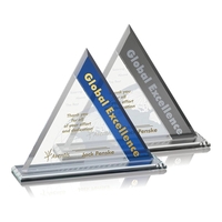 Starfire triangle award with blue colored crystal.... from ASI 84592 St Regis...