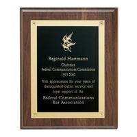 Walnut Plaque w/Gold Edge Plate