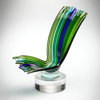 The Prometheus Award is created with strands of clear, teal, sapphire... from...
