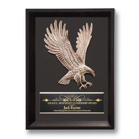 This detailed antique bronze finished eagle plaque casting is displayed on......