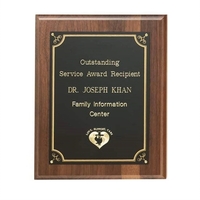 Features a black brass engraving plate with filigree corners to highlight......