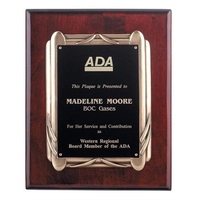 Rosewood piano finish plaque with antique bronze frame.... from ASI 84592 St...