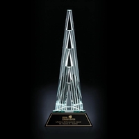 Tower of optical crystal catches the light and reflects radiance...
