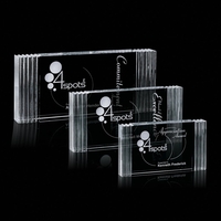 Thick optical crystal award with faceted edges.... from ASI 84592 St Regis...