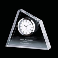 Optical crystal peak clock with chrome clock face.... from ASI 84592 St Regis...