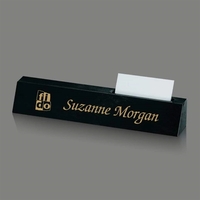 Genuine black marble nameplate with business card holder.... from ASI 84592...
