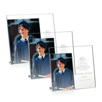 Starfire crystal vertical picture frame with chrome pins.... from ASI 84592...