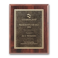 Double Etch Plaq - Walnut Finish