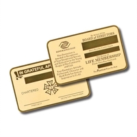 Recognize your membership status with our exquisite etched wallet cards......