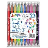 20 Pack Dual Tip Brush & Fine Tip Marker Set -... from ASI 67675 Liqui-Mark Corp