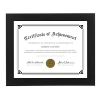 The Dodge certificate holder features a wide, rich ebony stained frame.......