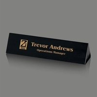 Black triangular genuine marble nameplate.... from ASI 84592 St Regis Group