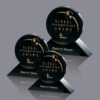Genuine black marble 3/4" thick flat circle award.... from ASI 84592 St Regis...
