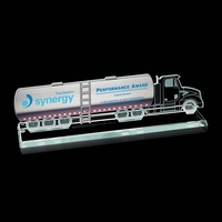 12" wide aquashaped Jade glass tanker truck award.... from ASI 84592 St Regis...
