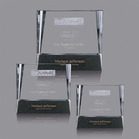 Optical crystal award on a black granite base.... from ASI 84592 St Regis...