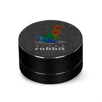 Wireless speaker in metal & fabric weave finish. Built-in microphone for...