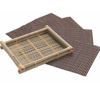 An eclectic set of all-natural Bamboo table mats with a bamboo... from ASI...